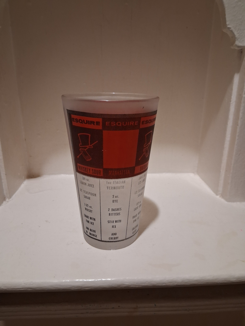 Vintage Federal Glass Esquire Cocktail Shaker/Recipe Glass